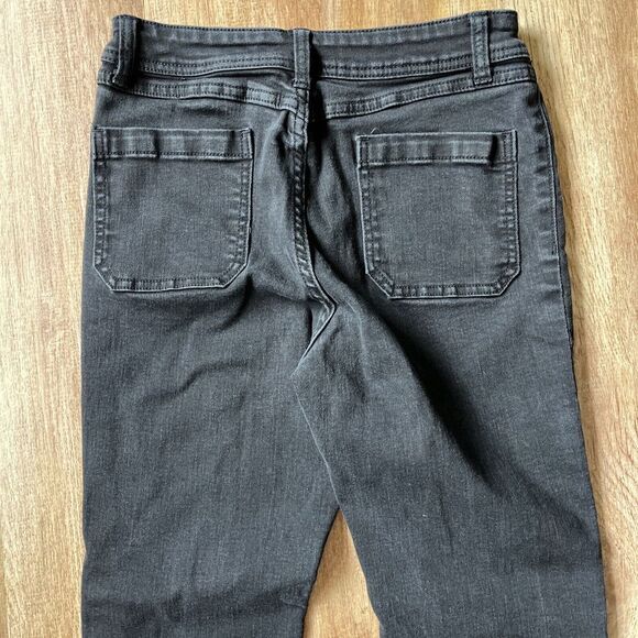 ModCloth‎ Black Mariner Flare Jeans Womens 4 Black High Waisted *flaw - Picture 6 of 11